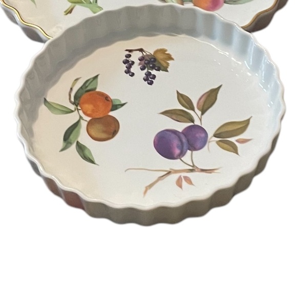 Set of 2 Royal Worcester Evesham Gold 14" & 10" Quiche Dish Pan Made In England - Picture 4 of 6